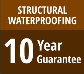 10  Guarantee  Year  STRUCTURAL WATERPROOFING
